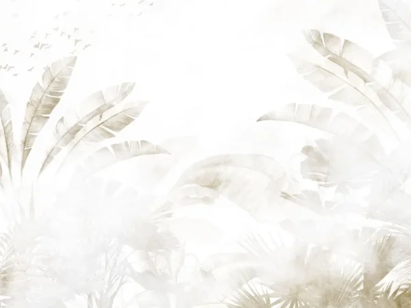 Tapet frunze tropicale bej