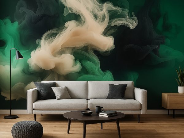 Amenajare cu tapet acuarela verde, o amenajare cu impact!