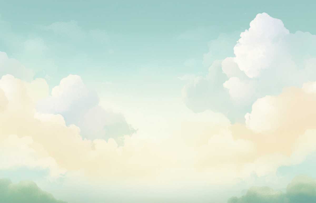 Tapet cer senin pentru camere copii personalizat în nuanțe pastel, ideal pentru decor interior camere de copii, gradinite, crese, dormitoare