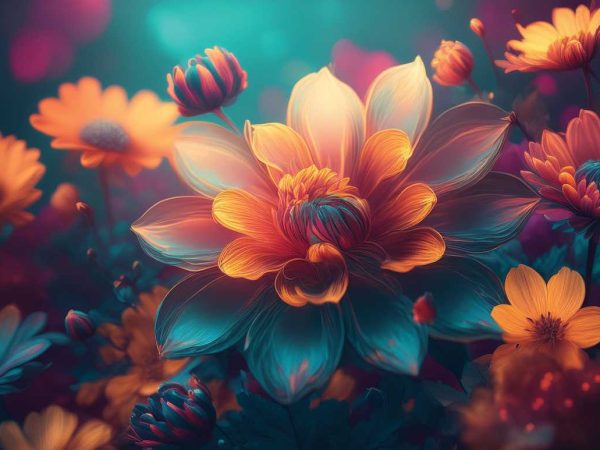 Tapet blooming flowers 1 pentru dormitor.