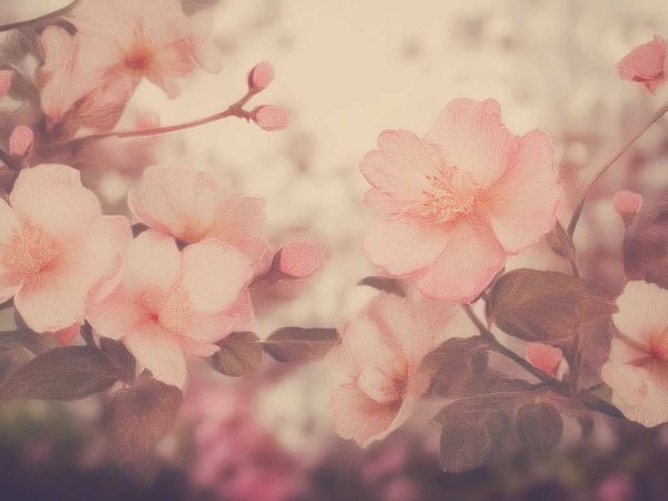 Tapet personalizat blooming flowers vintage