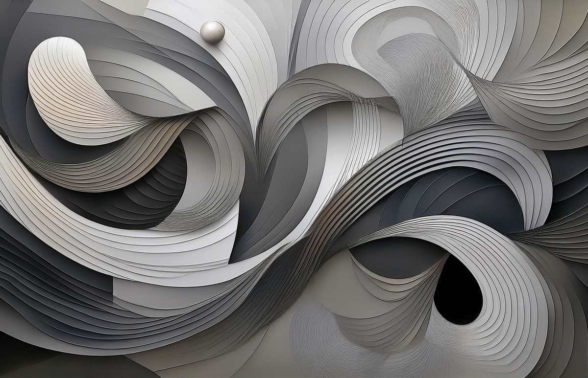 Tapet abstract shapes in gray-bej