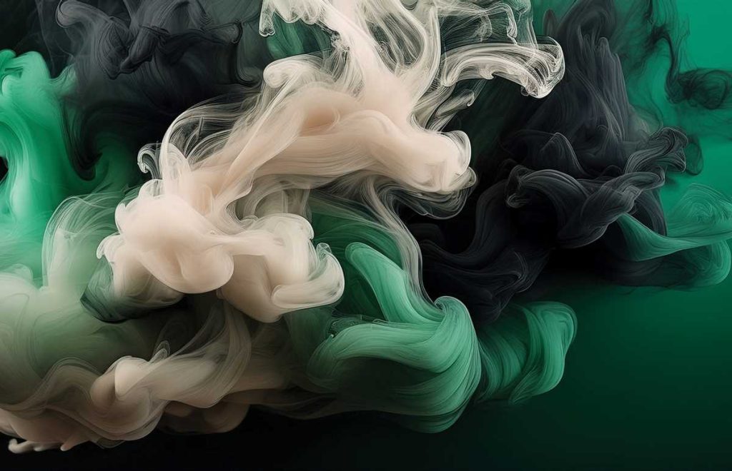 Tapet acuarela verde-negru, un design modern