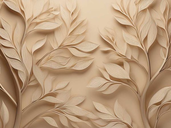 Tapet frunze crem