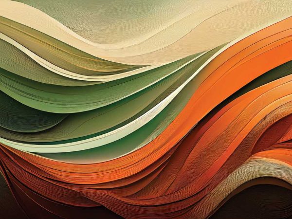 Tapet modern portocaliu crem RoyalDeco. Creeaza un decor unic, modern si elegant