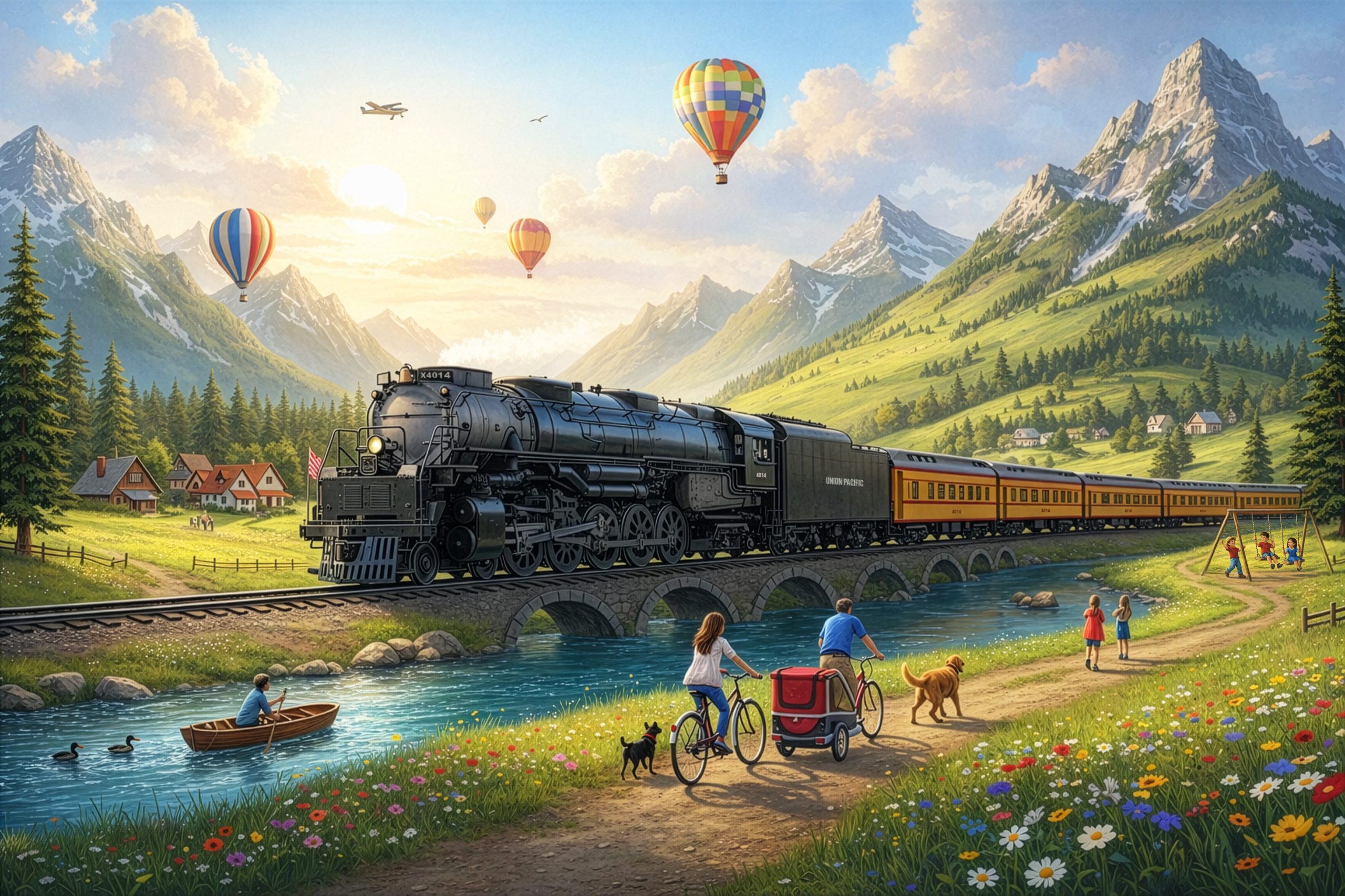 Tapet tren cu aburi